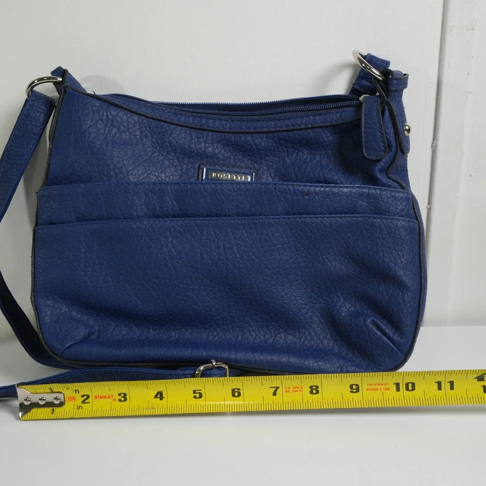 Rosetti Crossbody Bag Womens Medium Blue Pebbled Vegan Leather Adjustable Strap